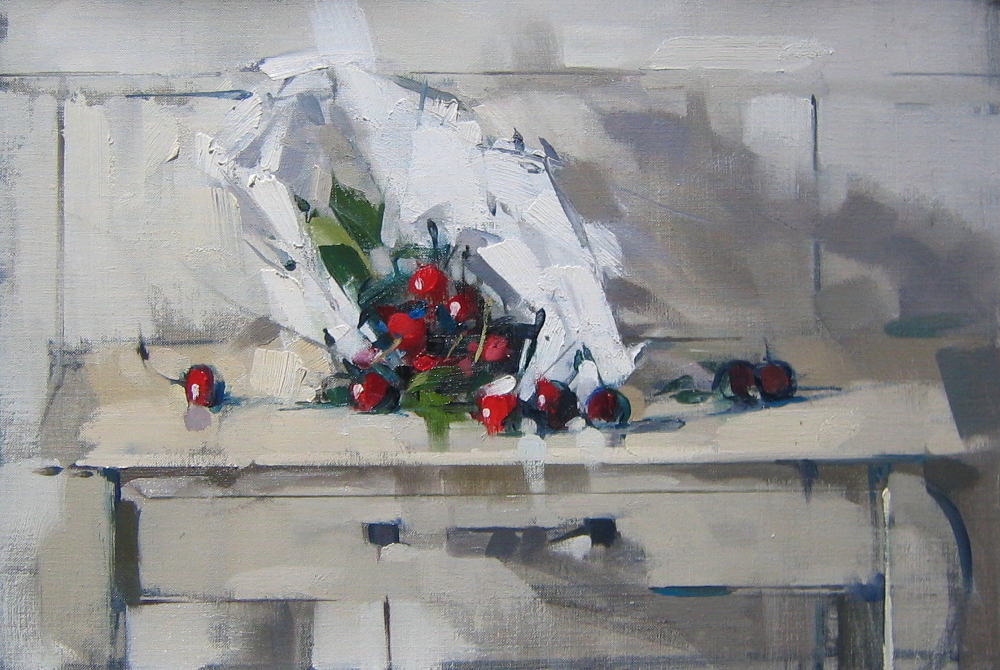 Cherries in White Bag