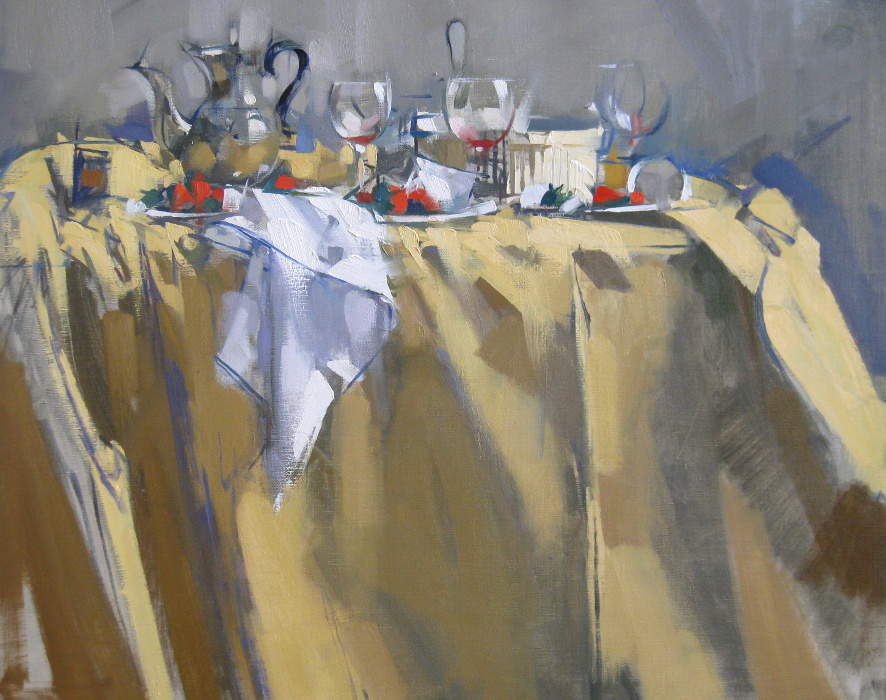 Gold Table & Strawberries