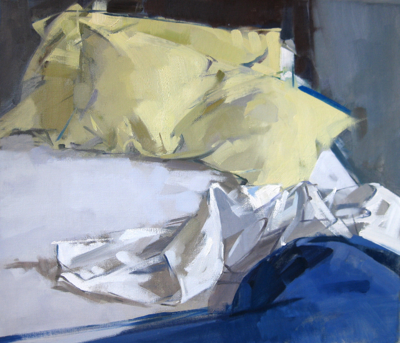 Blue Blanket:Yellow Pillows