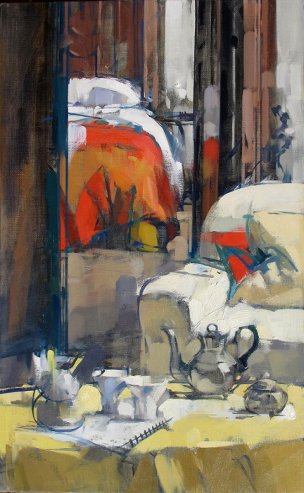 Red Bed Through Rooms